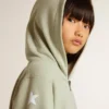 Hellgrünes Sweatshirt mit Reissverschluss