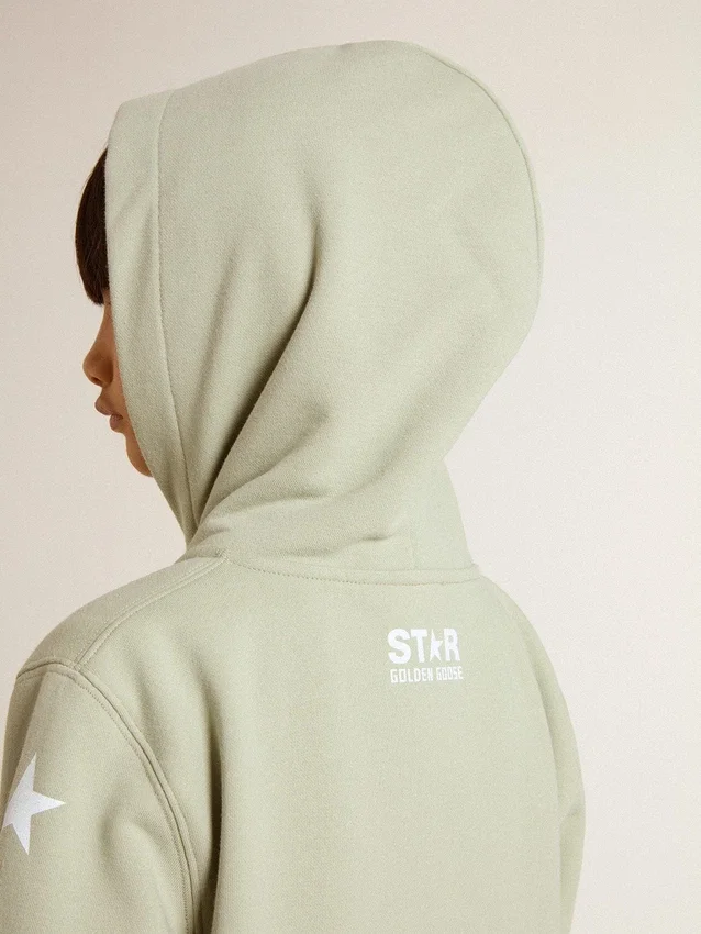 Hellgrünes Sweatshirt mit Reissverschluss