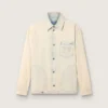 Herren-Arbeitsjacke aus hellsandfarbenem Denim