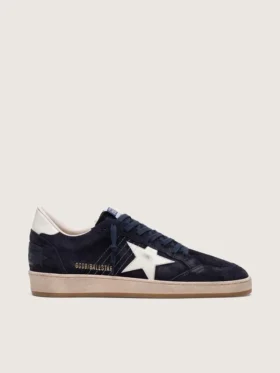 Herren-Ball Star aus dunkelblauem Wildleder mit weissem Lederstern