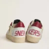 Herren-Ball Star LTD aus cremefarbenem Nappa mit weissem Lederstern und roten Wildledereinsätzen