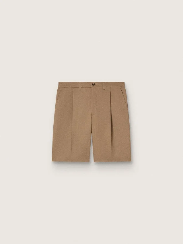 Herren-Bermudashorts aus beiger Baumwolle