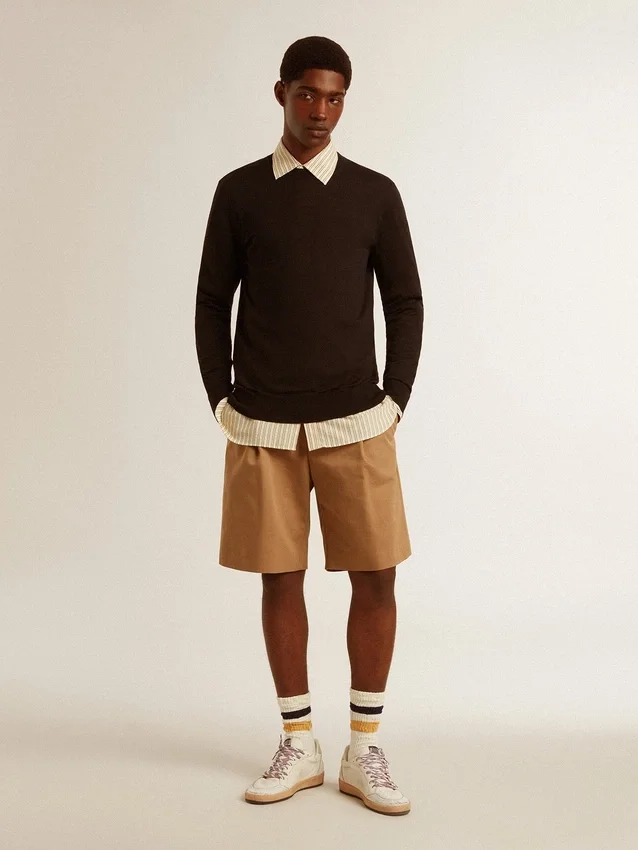 Herren-Bermudashorts aus beiger Baumwolle