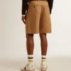 Herren-Bermudashorts aus beiger Baumwolle