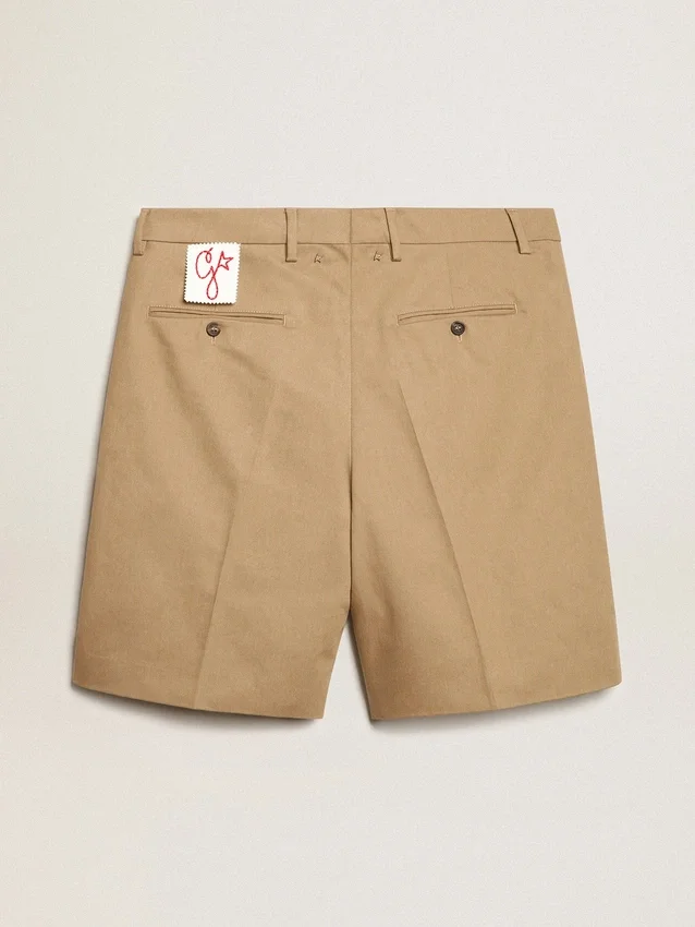Herren-Bermudashorts aus beiger Baumwolle