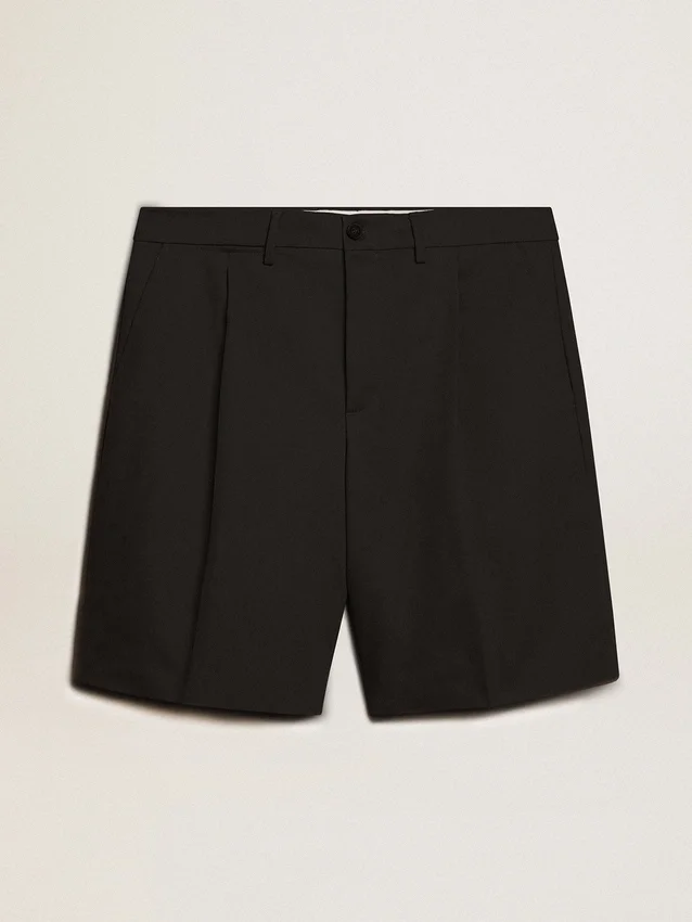 Herren-Bermudashorts aus schwarzer Baumwolle