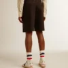 Herren-Bermudashorts aus schwarzer Baumwolle