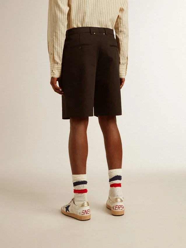 Herren-Bermudashorts aus schwarzer Baumwolle