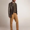 Herren-Bikerjacke aus Distressed-Leder