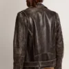 Herren-Bikerjacke aus Distressed-Leder