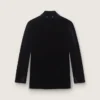 Herren-Blazer aus schwarzem Samt mit schwarzen Satinrevers