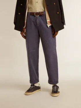 Herren-Chinos in Blau mit Used-Look