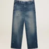 Herren-Denim-Chinos mit Used-Look-Details