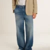 Herren-Denim-Chinos mit Used-Look-Details