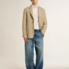 Herren-Denim-Chinos mit Used-Look-Details