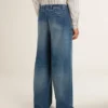 Herren-Denim-Chinos mit Used-Look-Details