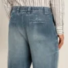 Herren-Denim-Chinos mit Used-Look-Details