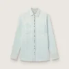 Herren-Denim-Hemd aus gebleichtem Denim mit gehämmerten Nieten