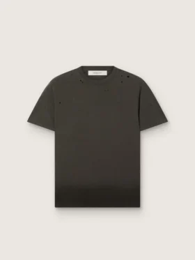 Herren-Hemd aus anthrazitfarbenem Baumwolljersey mit perforiertem Herz
