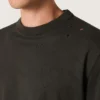 Herren-Hemd aus anthrazitfarbenem Baumwolljersey mit perforiertem Herz