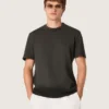 Herren-Hemd aus anthrazitfarbenem Baumwolljersey mit perforiertem Herz