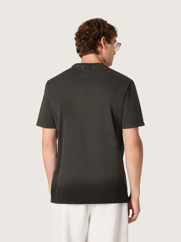 Herren-Hemd aus anthrazitfarbenem Baumwolljersey mit perforiertem Herz