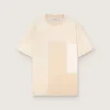 Herren-Hemd aus Baumwolljersey mit weiss-beigem Patchwork-Effekt