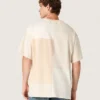 Herren-Hemd aus Baumwolljersey mit weiss-beigem Patchwork-Effekt
