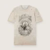 Herren-Hemd aus grauem Melange-Jersey mit Vintage-Print