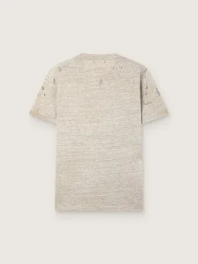 Herren-Hemd aus grauem Melange-Jersey mit Vintage-Print