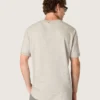Herren-Hemd aus grauem Melange-Jersey mit Vintage-Print