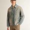 Herren-Jeansjacke im Distressed-Look mit Reissverschluss