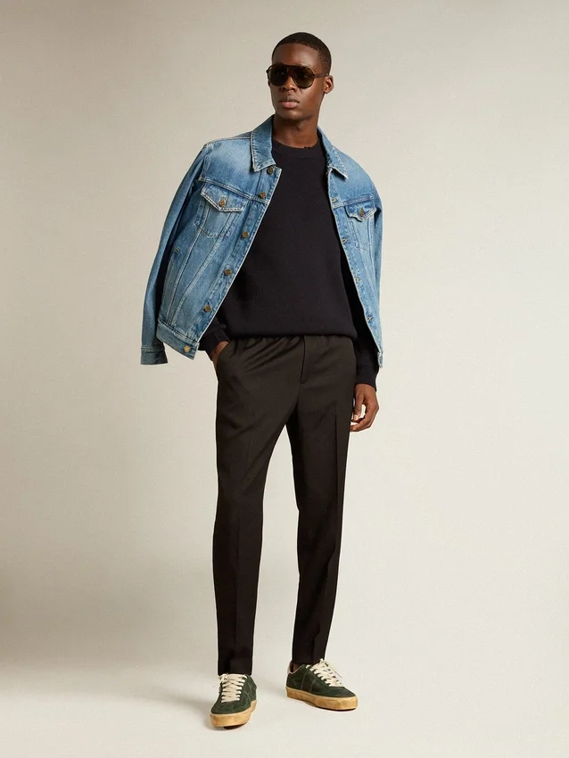 Herren-Jeansjacke mit mittlerer Waschung