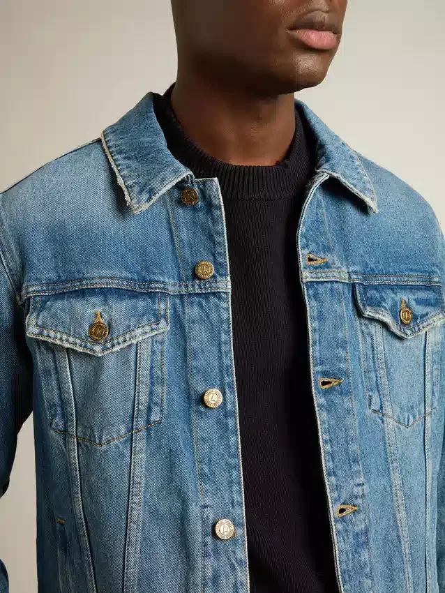 Herren-Jeansjacke mit mittlerer Waschung