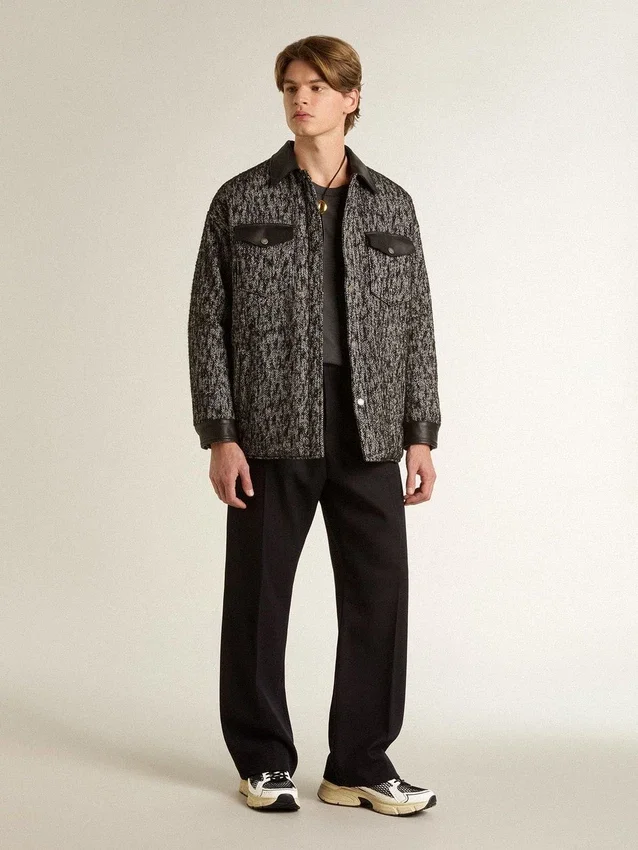 Herren-Lightstar aus weissem Leder und schwarzem Mesh mit schwarzem TPU-Stern