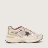 Herren-Lightstar CNY aus weissem Mesh und Leder mit weinrotem TPU-Stern