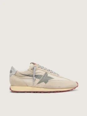 Herren-Marathon mit beigem Nylon-Obermaterial und grauem Stern