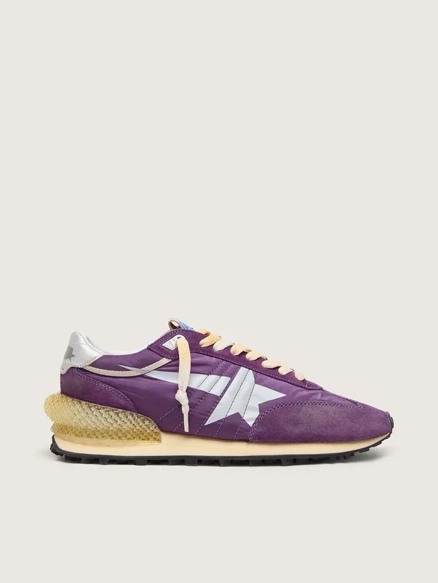 Herren-Marathon mit violettem Nylon-Obermaterial und weissem Stern