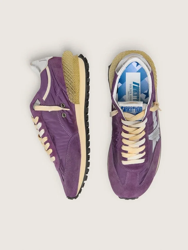 Herren-Marathon mit violettem Nylon-Obermaterial und weissem Stern