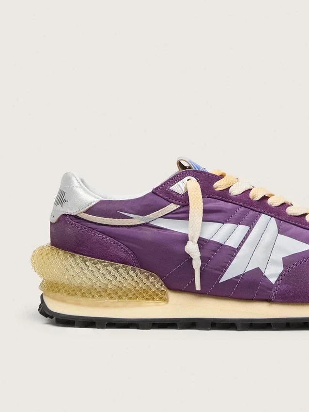 Herren-Marathon mit violettem Nylon-Obermaterial und weissem Stern