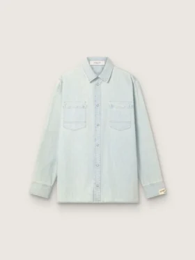 Herren-Overshirt aus hellblauem Denim