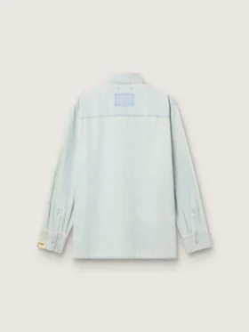 Herren-Overshirt aus hellblauem Denim