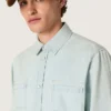 Herren-Overshirt aus hellblauem Denim