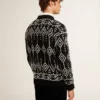 Herren-Pullover aus Wollmischung mit Rundhalsausschnitt und Jacquard-Argyle-Muster