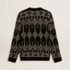 Herren-Pullover aus Wollmischung mit Rundhalsausschnitt und Jacquard-Argyle-Muster