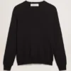 Herren-Pullover mit Rundhalsausschnitt aus dunkelblauer Baumwolle