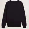 Herren-Pullover mit Rundhalsausschnitt aus dunkelblauer Baumwolle