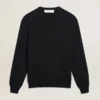Herren-Pullover mit Rundhalsausschnitt aus dunkelblauer Baumwolle mit Logo
