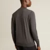 Herren-Pullover mit Rundhalsausschnitt aus dunkelgrauer Melange-Wolle