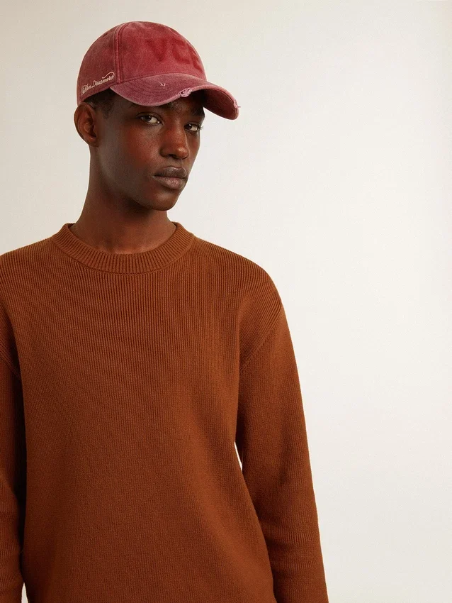 Herren-Pullover mit Rundhalsausschnitt und Logo auf dem Rücken